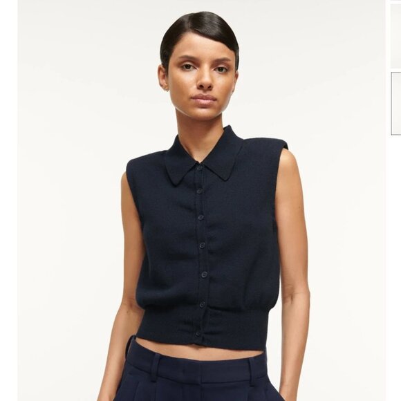 STAUD Nola Top (Navy) - Picture 2 of 4